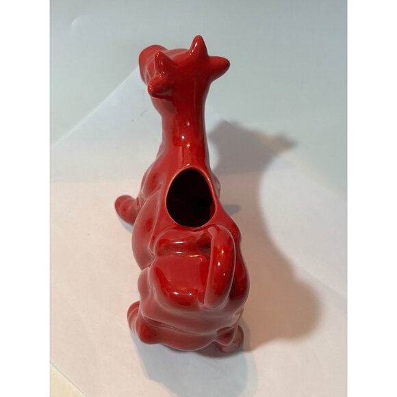 Red Ceramic Cow Creamer Figurine Vintage Milk Jug Kitchen Decor Collectible Glos - Picture 5 of 9